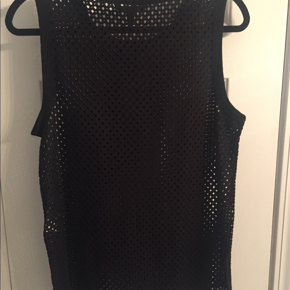 New Banana Republic Black Sleeveless Mesh Top SZ M